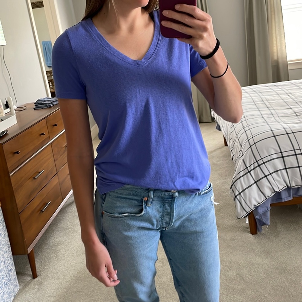 Athleta Blue V Neck Small